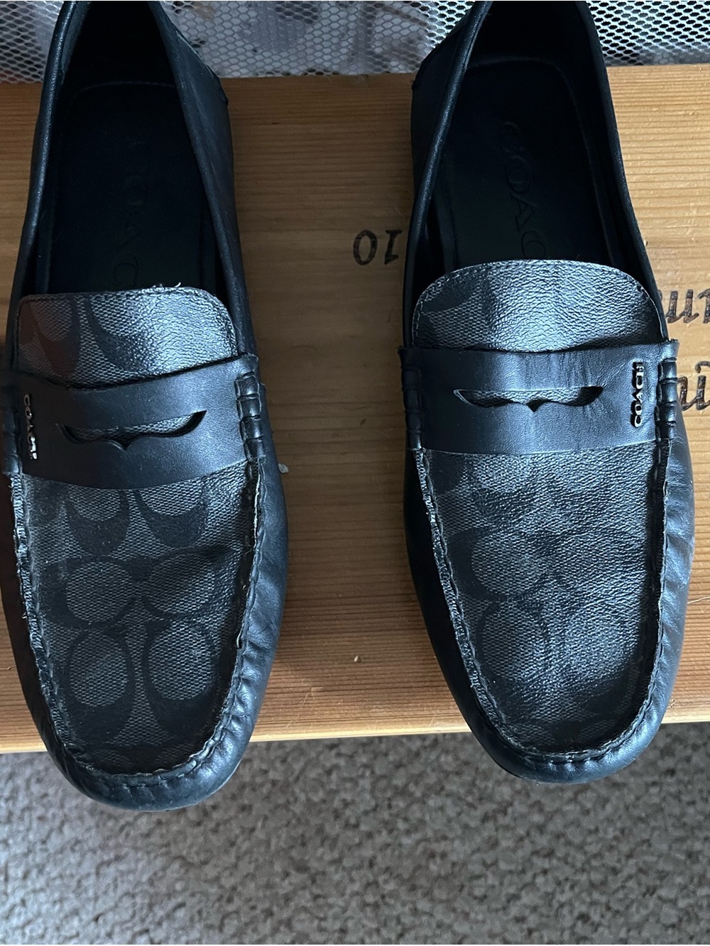 Coach Black Signature Penny Loafers for Men